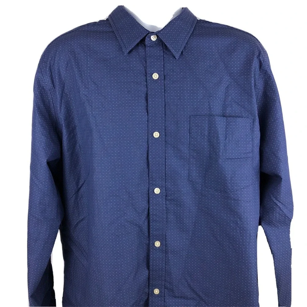 Banana Republic Men's Non Iron Slim Fit Button Up Shirt XXL Textured Dot Pattern